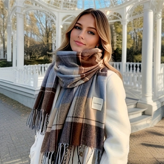 Noor - Unisex Scottish Tartan Scarf with Tassels, Warm and Stylish Accessory