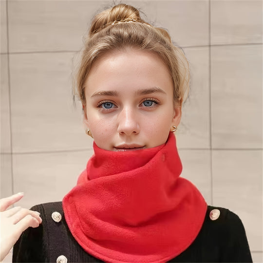 Sanne - Warm Knitted Fleece Neckwarmer with Click Closure