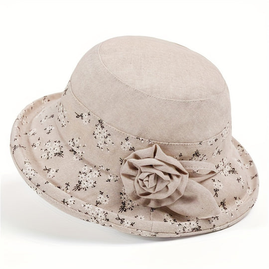 Margriet - Elegant Flower Hat for Grandparents with Sun Protection