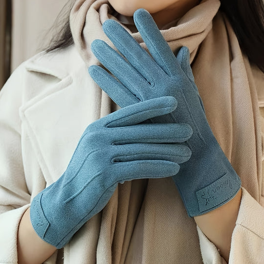 Emma - Elegant Women's Touchscreen Gloves, Windproof, Warm, Velvet Lining