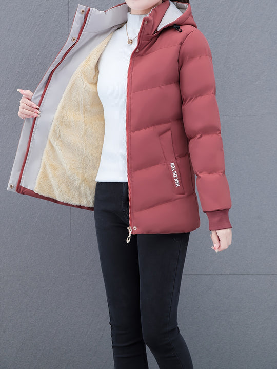 Lisa - Plus Size Winter Coat for Women, Lined Hooded Coat in Casual Style