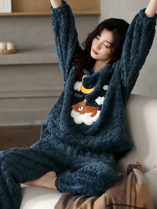 Sofie - Thick Pyjama Set with Cute Animal Pattern