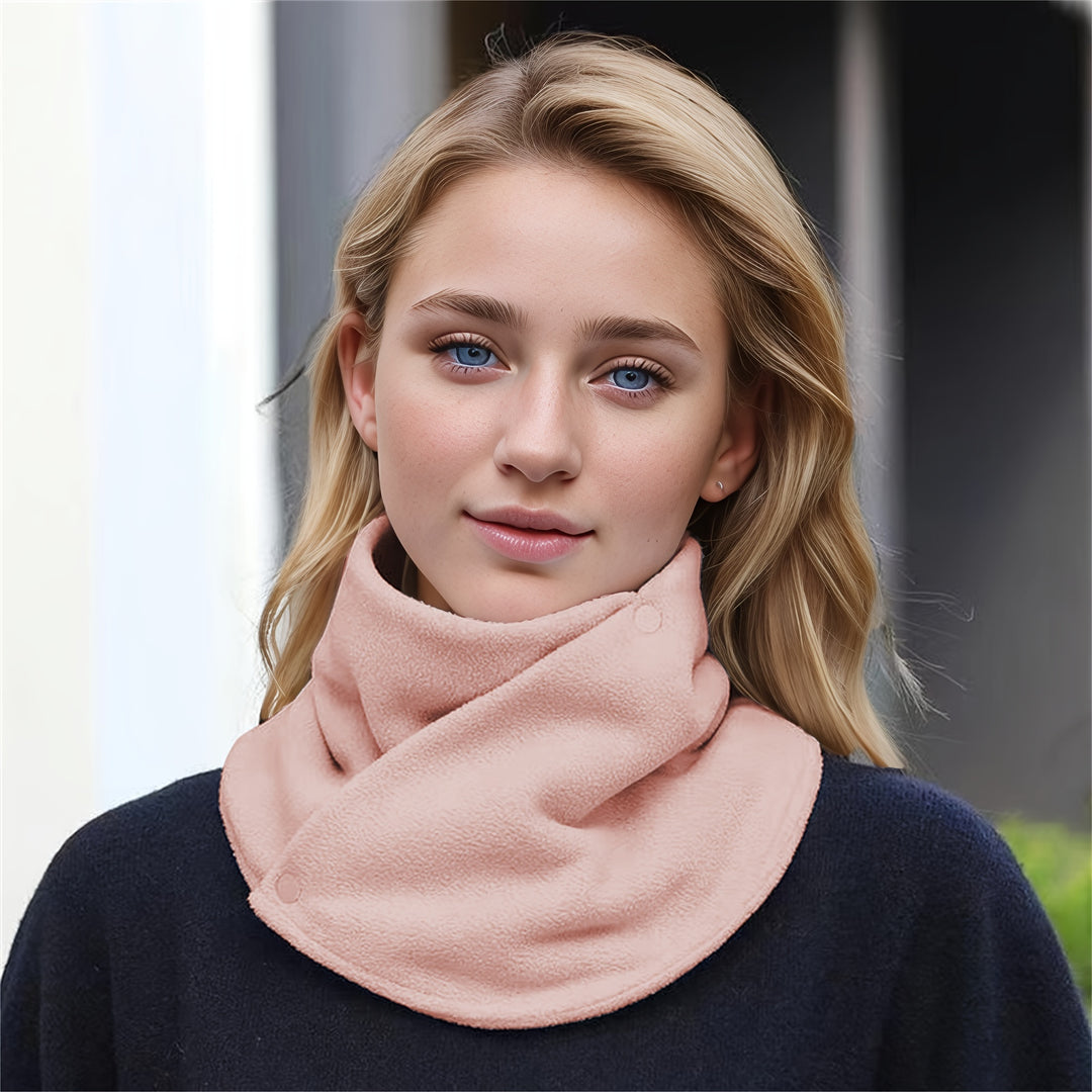 Sanne - Warm Knitted Fleece Neckwarmer with Click Closure