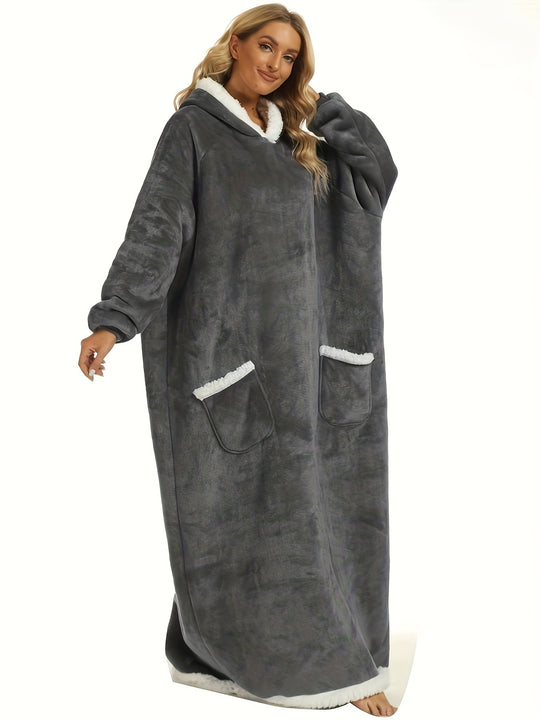 Esmee - Winter Oversized Dekenjurk Met Zakken