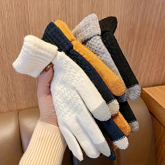 Emma - Touchscreen Compatible Knitted Gloves, Thermal, Fall/Winter Sports Gloves