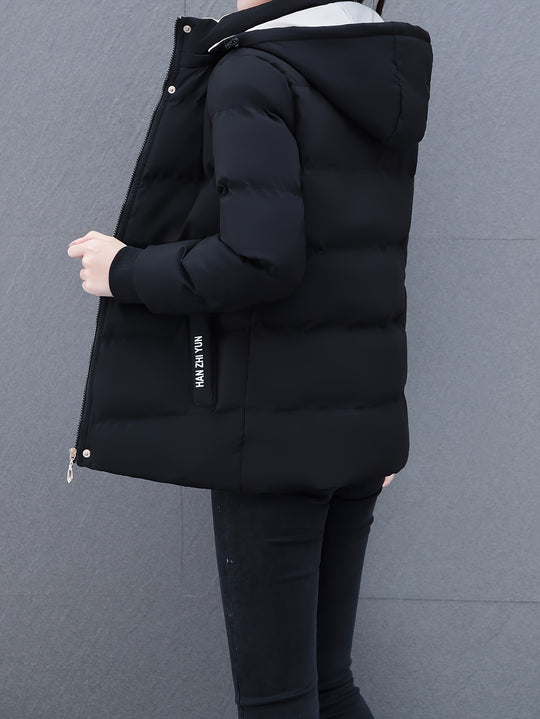 Lisa - Plus Size Winter Coat for Women, Lined Hooded Coat in Casual Style