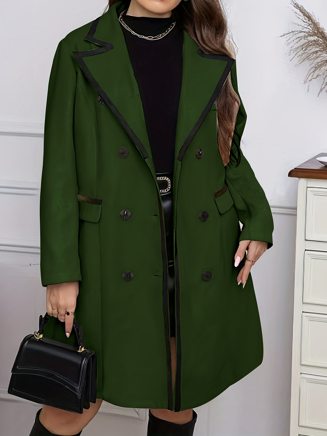 Mila - Elegant Double-breasted Coat, Plus Size Autumn Jacket