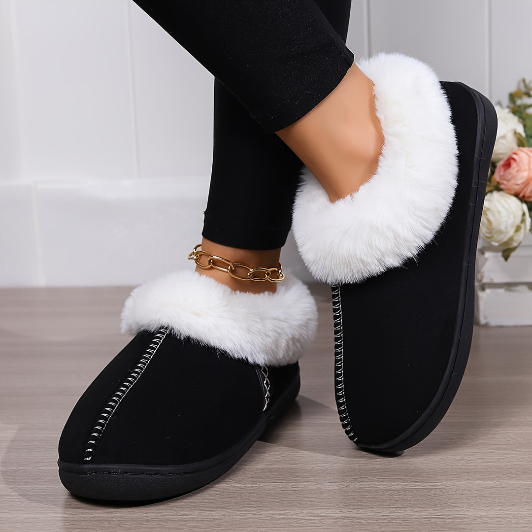 Sanne – Warm Plush Indoor Slippers, Lightweight Non-Slip Slip-on Fur