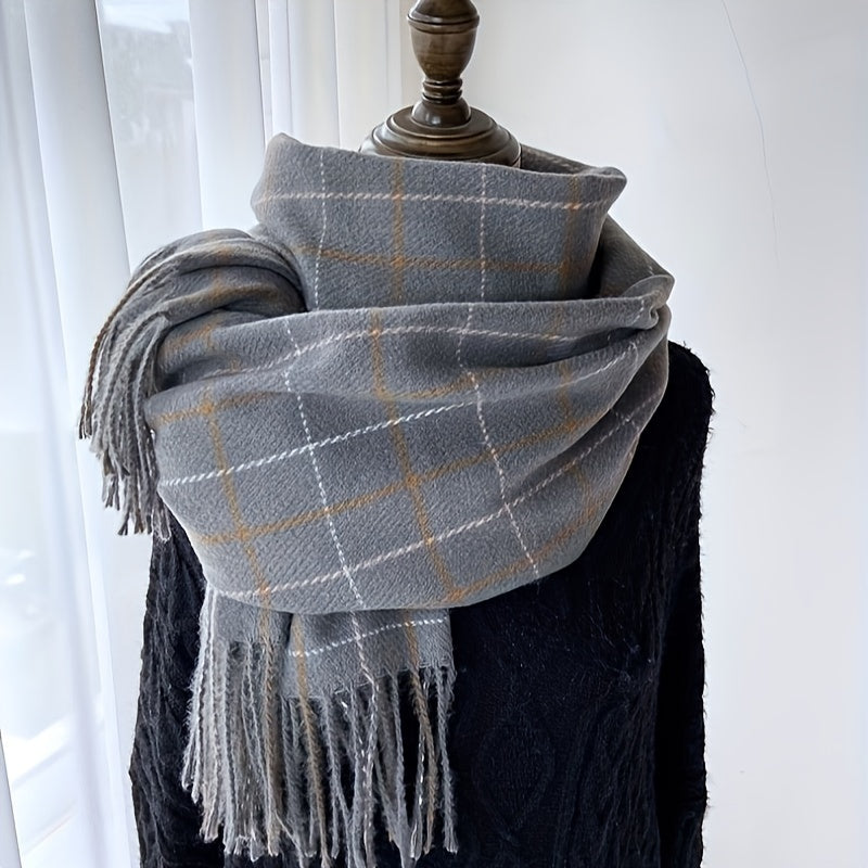 Evelien - Gezellige Geruite Sjaal met Kwastjes