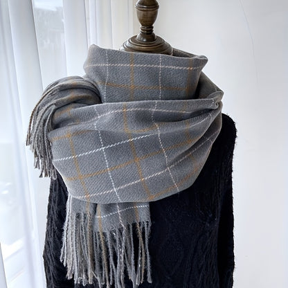 Evelien - Gezellige Geruite Sjaal met Kwastjes