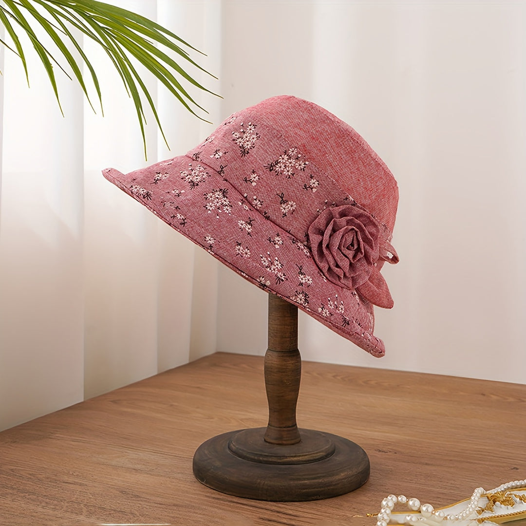 Margriet - Elegant Flower Hat for Grandparents with Sun Protection