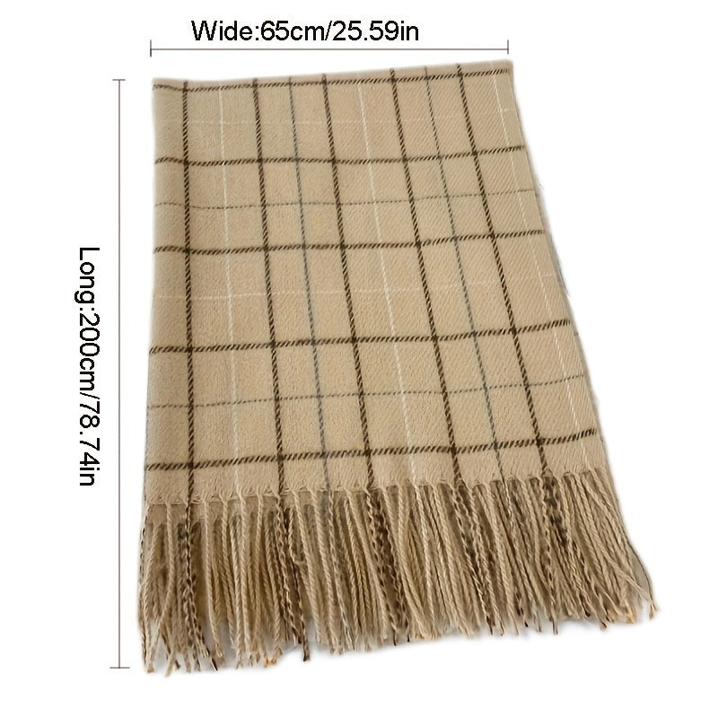 Evelien - Gezellige Geruite Sjaal met Kwastjes