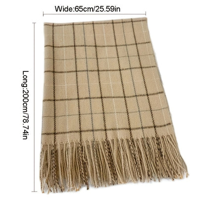 Evelien - Gezellige Geruite Sjaal met Kwastjes