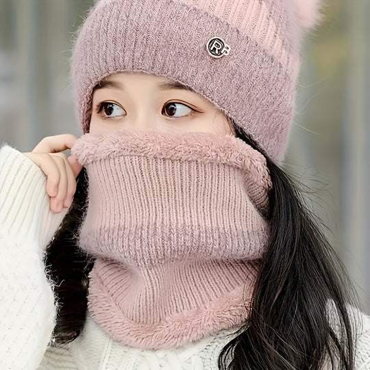 Elise - 2 Piece Knitted Hat and Scarf Set for Women