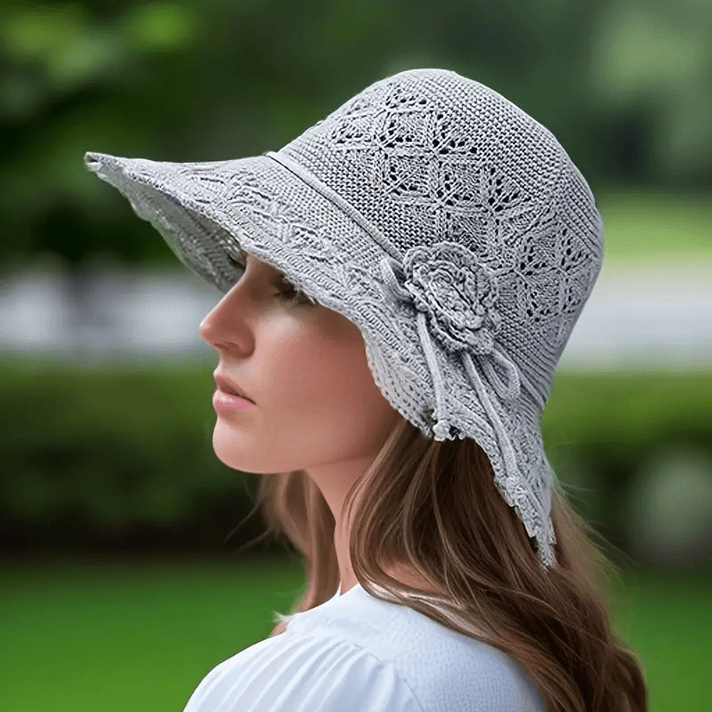 Lianne - Elegant Breathable Beach Hat with Bow Decoration