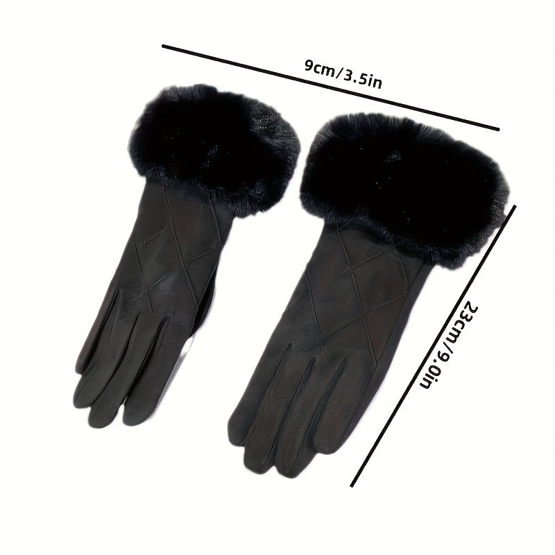 Elin - Winter Suede Touchscreen Gloves for Women