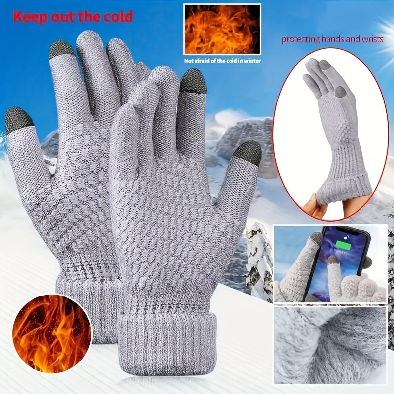 Sanne - Knitted Thermal Winter Gloves with Touchscreen Function