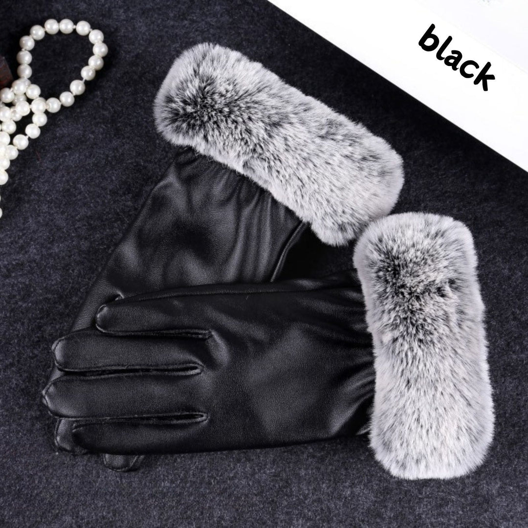 Mila - Women's Winter Gloves, PU Leather, Touchscreen Compatible, Warm and Windproof