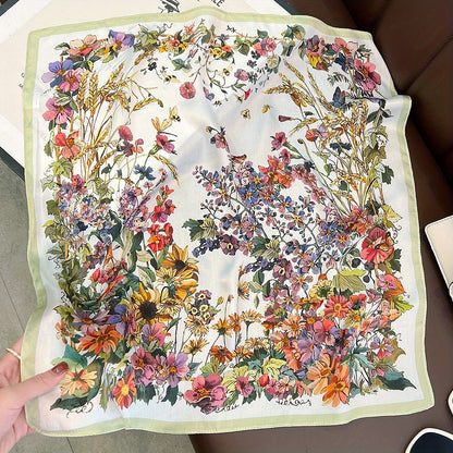 Isabella - Elegante 100% Zijden Sjaal met Glamoureuze Bloemenprint