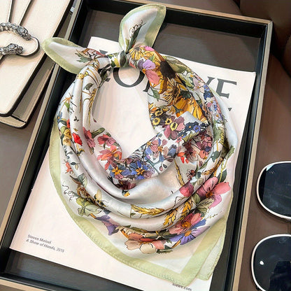 Isabella - Elegante 100% Zijden Sjaal met Glamoureuze Bloemenprint