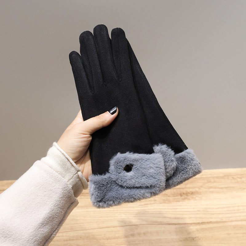 Lotte - Warm Velvet Women's Gloves Touchscreen