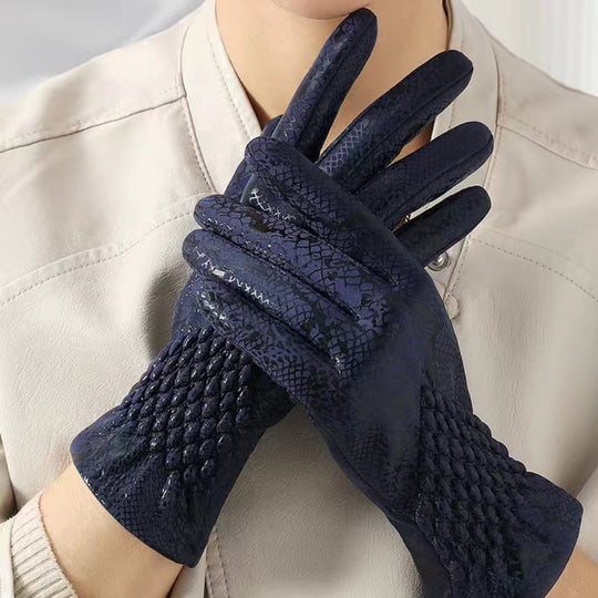 Nynke - Luxe Winterhandschoenen met Slangenhuidpatroon