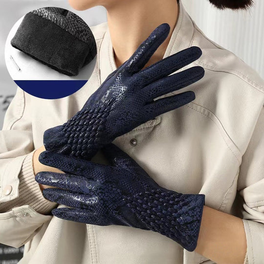 Nynke - Luxury Winter Gloves with Snakeskin Pattern