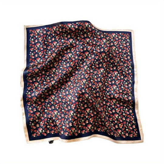 Lisa - Luxurious 100% Mulberry Silk Scarf with Elegant Floral Print