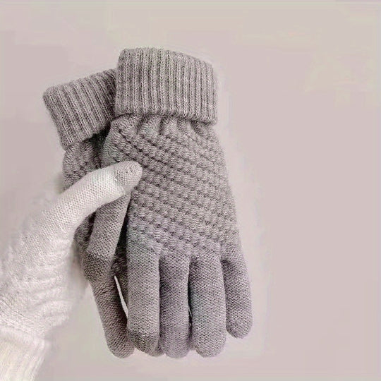 Emma - Touchscreen Compatible Knitted Gloves, Thermal, Fall/Winter Sports Gloves