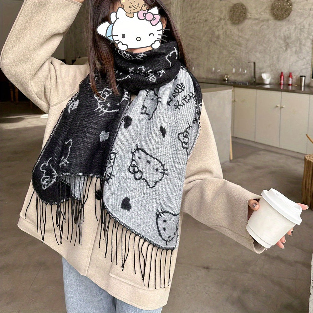 Mila - Sanrio Hello Kitty Reversible Scarf, Warm and Cozy