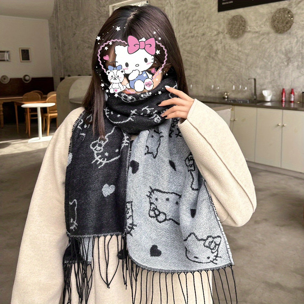 Mila - Sanrio Hello Kitty Reversible Scarf, Warm and Cozy