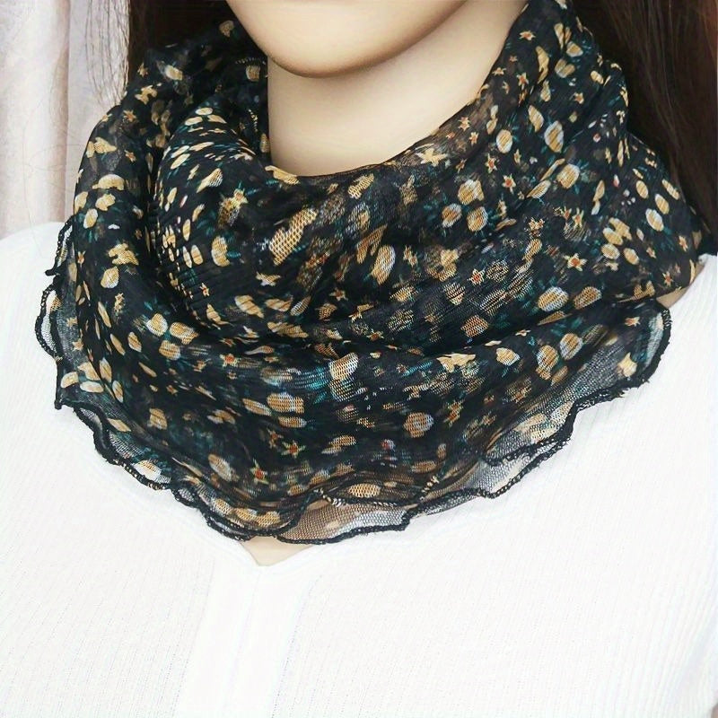 Lianne - Elegant Floral Lace Neckwarmer and Breathable Fashion Accessory