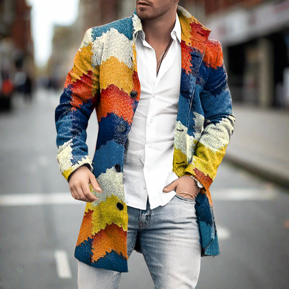 Daan - Lange klassieke wollen mantel met reverskraag