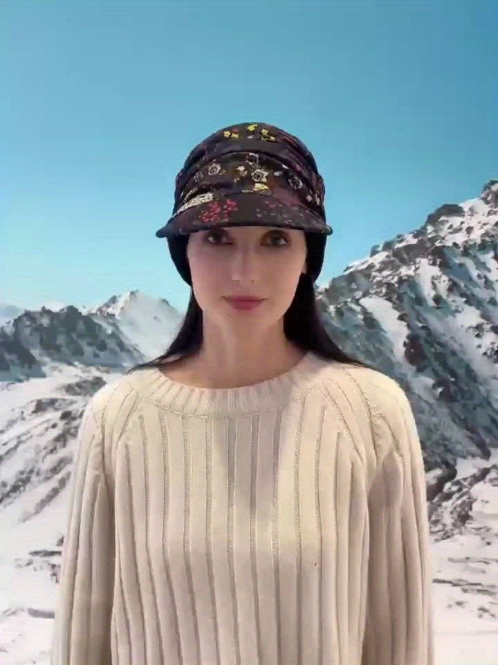 Marijke - Vintage Gebloemde Platte Pet voor Dames