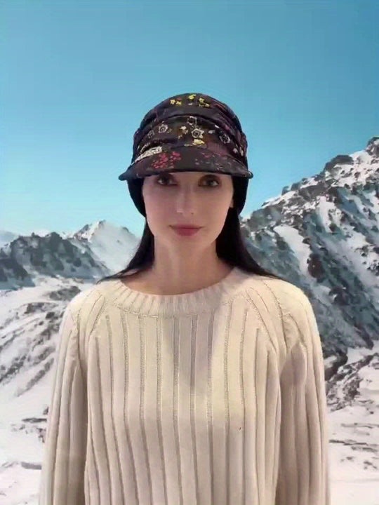 Marijke - Vintage Gebloemde Platte Pet voor Dames