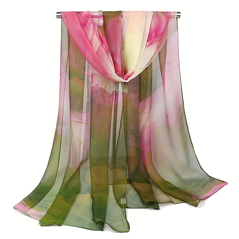 Fleur - Funky Floral Print Scarf for Women, Lightweight and Breathable