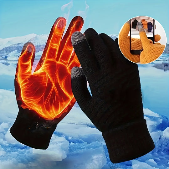 Sanne - Knitted Thermal Winter Gloves with Touchscreen Function