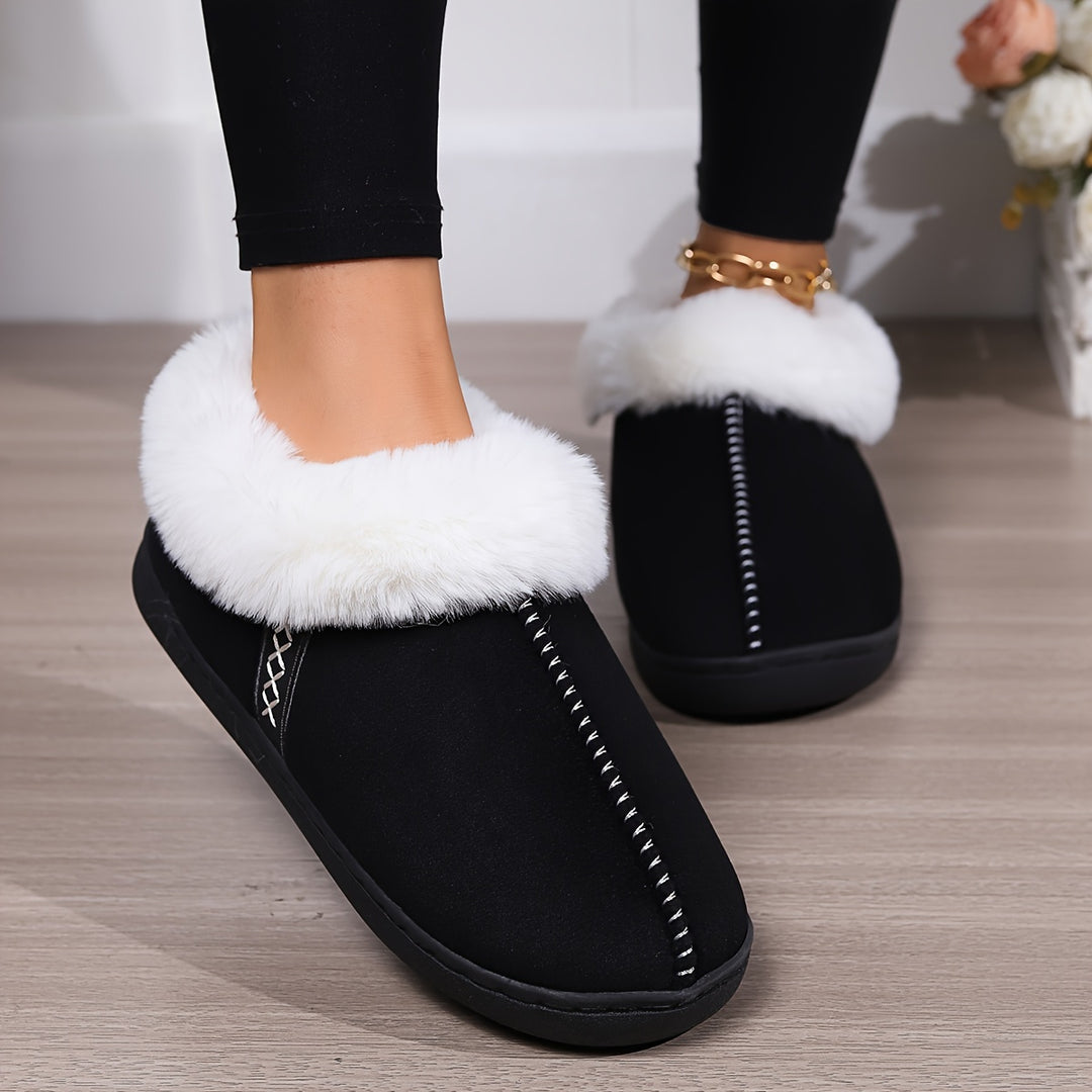 Sanne – Warm Plush Indoor Slippers, Lightweight Non-Slip Slip-on Fur