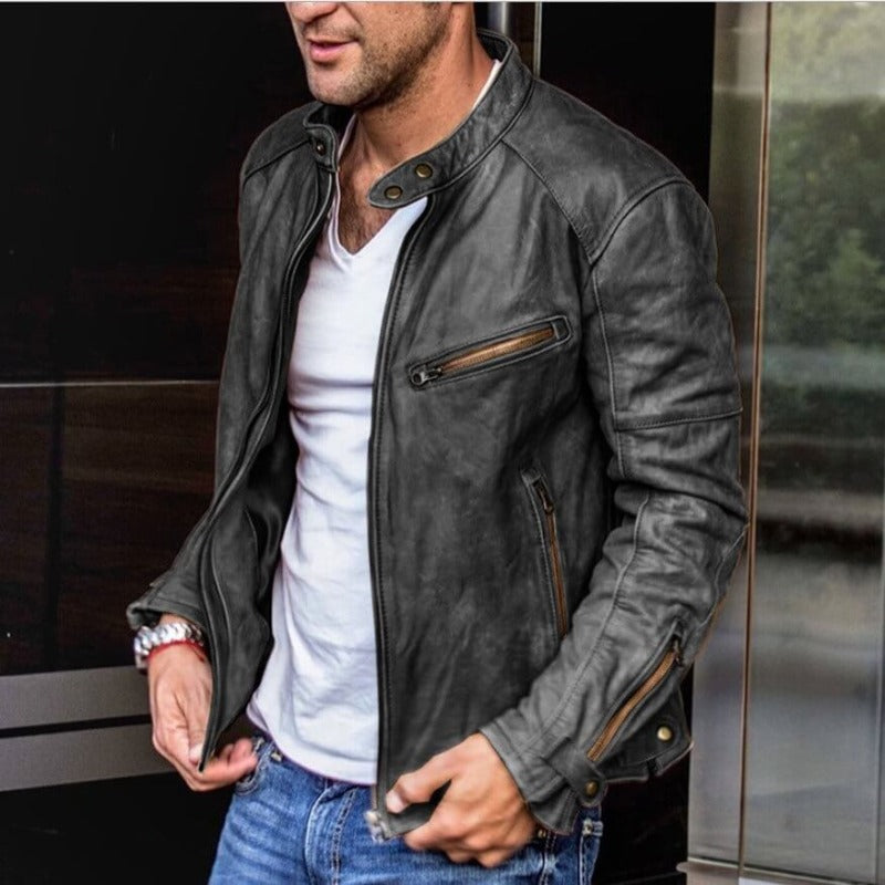 Jeroen - Weatherproof, versatile leather jacket for men