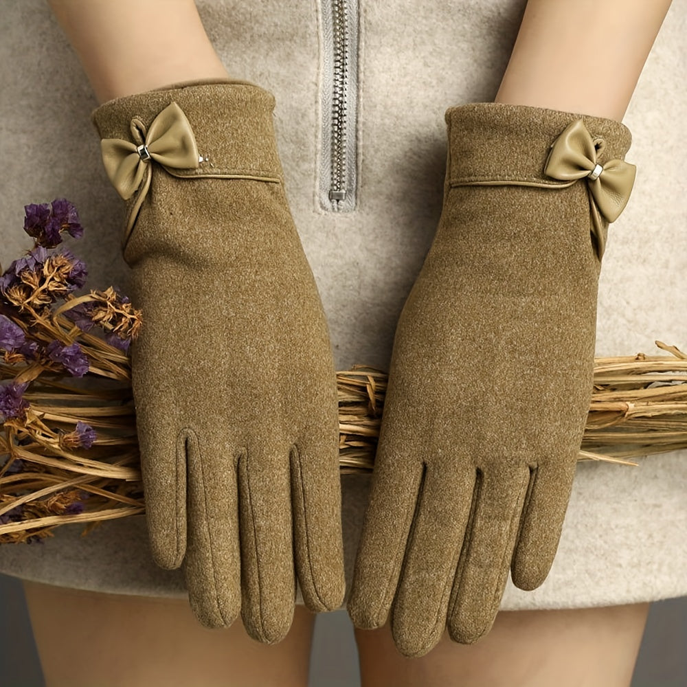 Femke - Elegant Winter Gloves with Bow Decoration