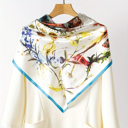 Juliette - Stijlvolle 100% Zijden Sjaal met Levendige Vlinderprint