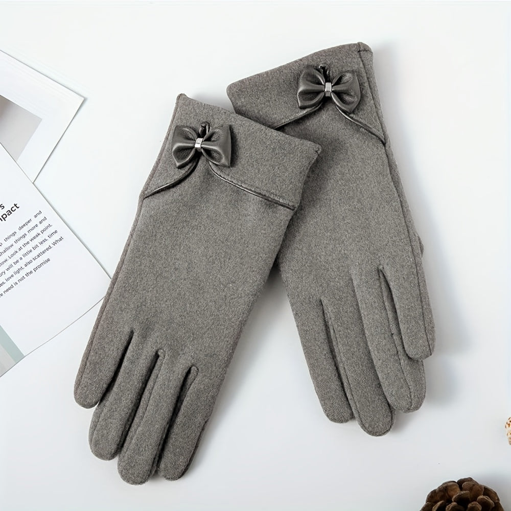 Femke - Elegant Winter Gloves with Bow Decoration