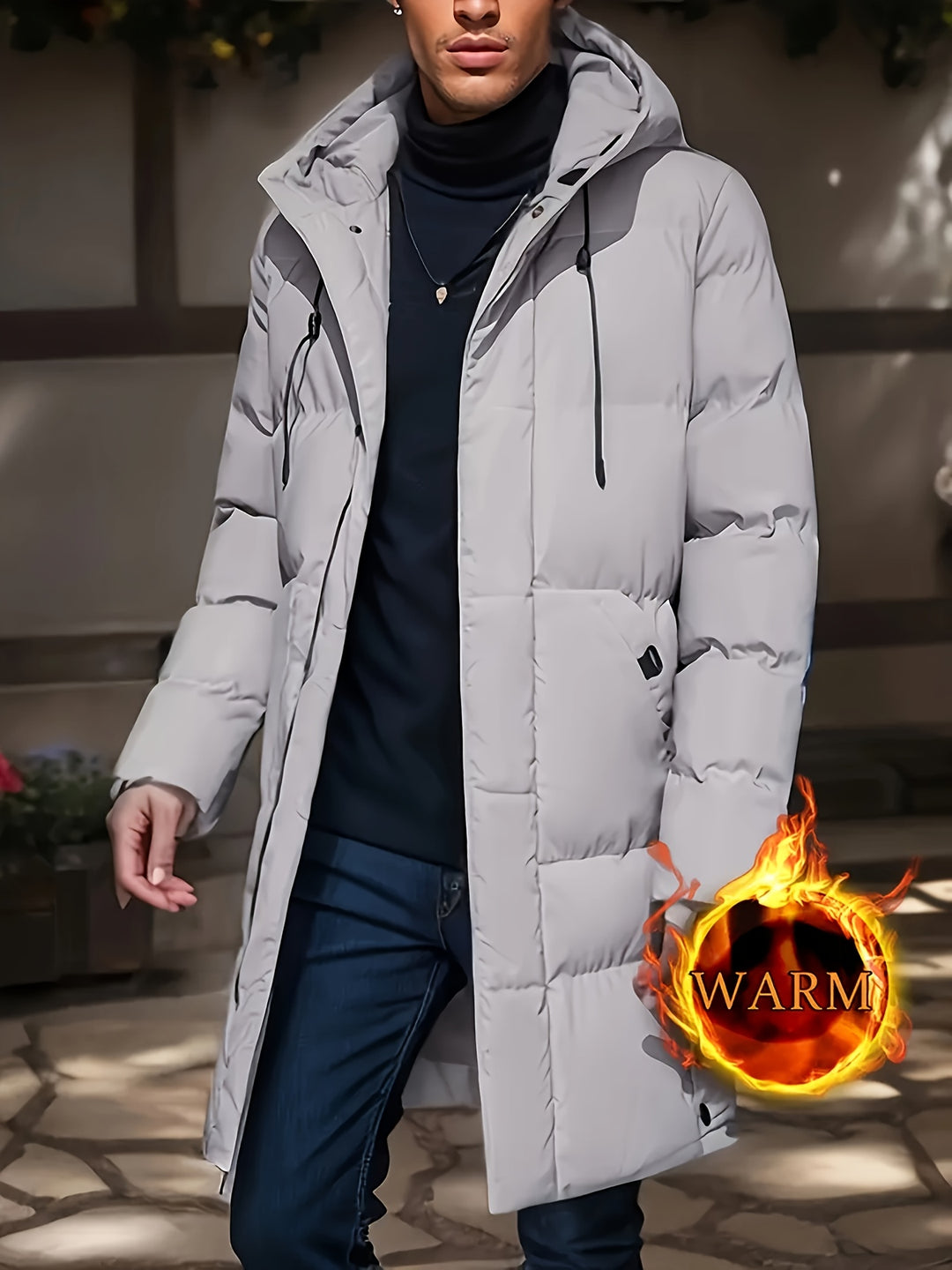 Ruben - Men's Long Hooded Puffer Jacket For Winter