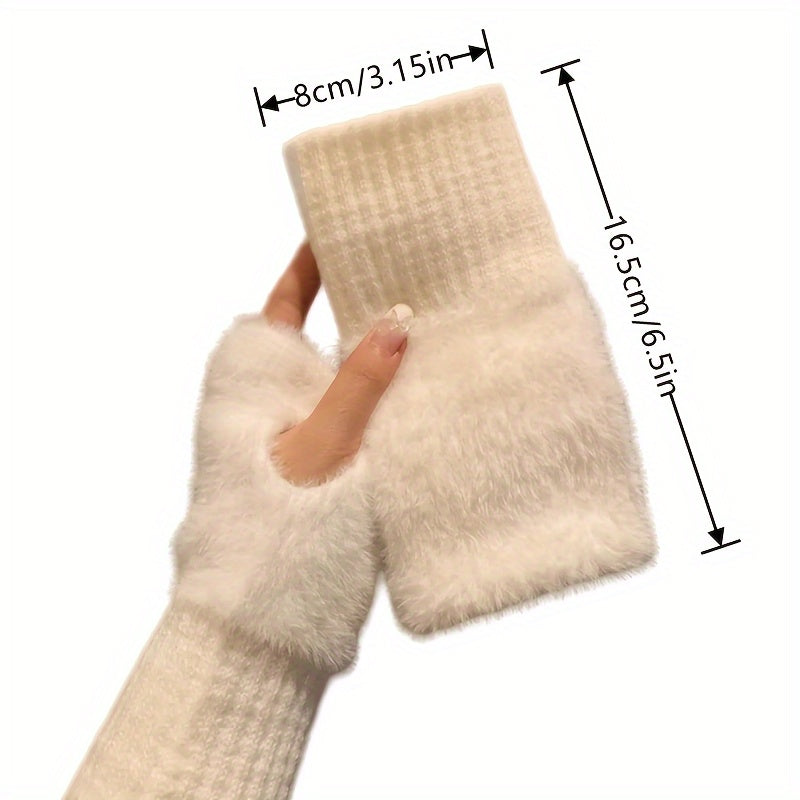 Anna - Elegant Fingerless Knitted Gloves for Fall and Winter