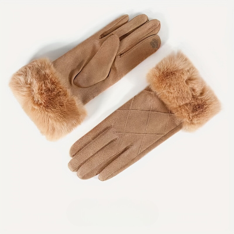 Elin - Winter Suede Touchscreen Gloves for Women