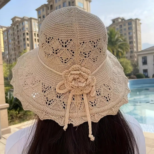 Lianne - Elegant Breathable Beach Hat with Bow Decoration