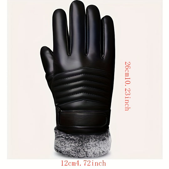 Lucas - Men's Winter Riding Gloves, Waterproof, Windproof, Touchscreen Compatible, Velcro Closure