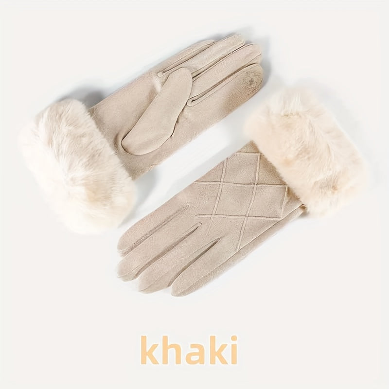 Elin - Winter Suede Touchscreen Gloves for Women