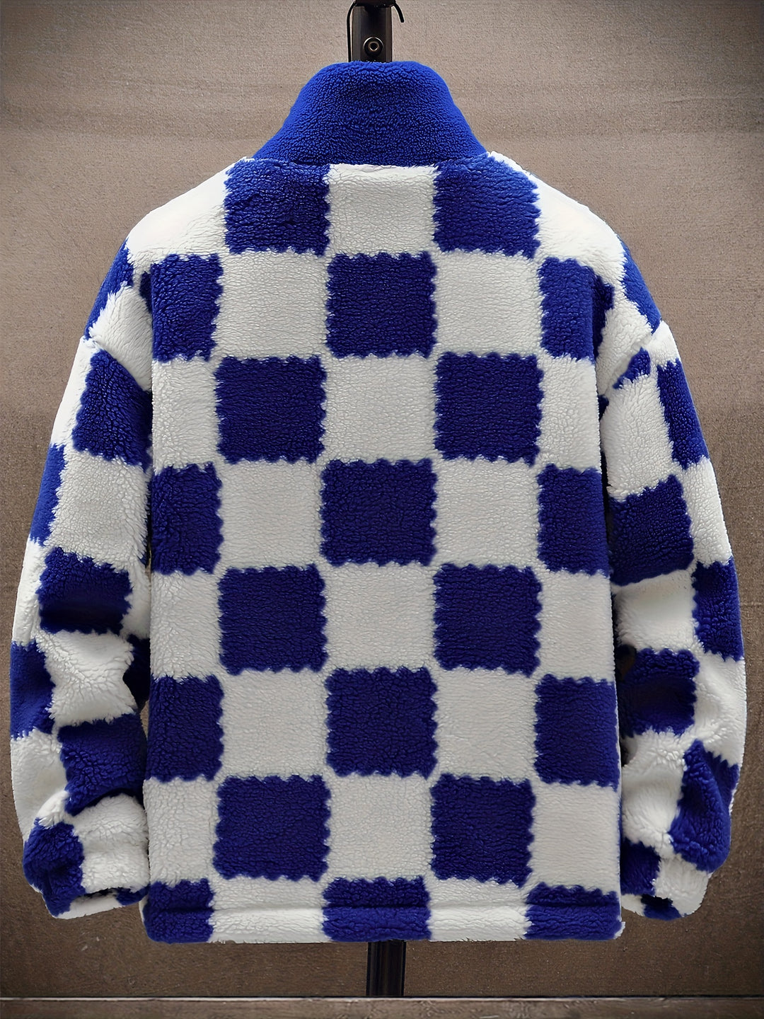 Koen - Soft Checked Lambswool Jacket with Thick Polarfleece Lining