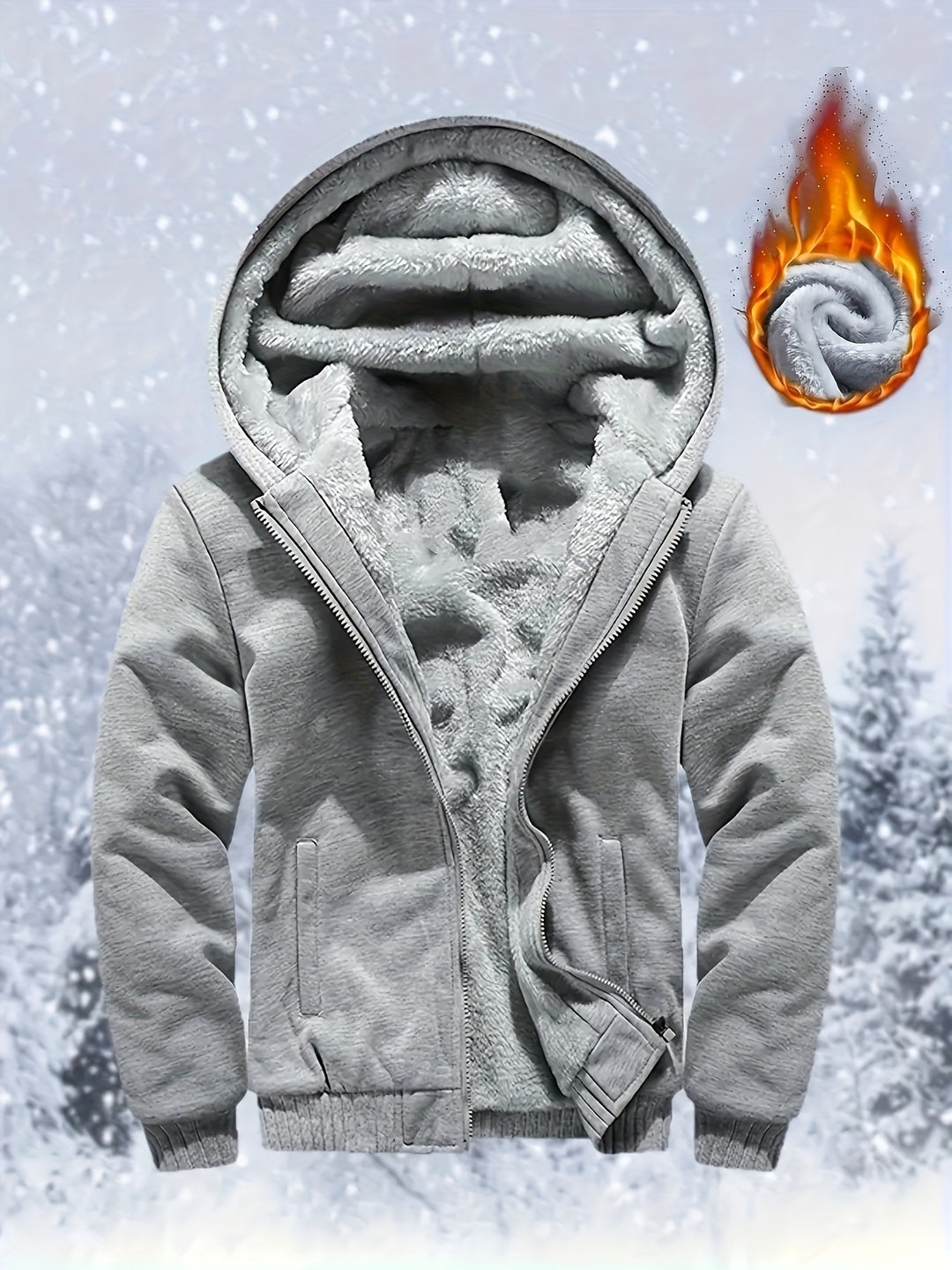 Jasper - Heren Gebreide Hoodie met Sherpa Voering Effen Kleur Herfst/Winter Jas